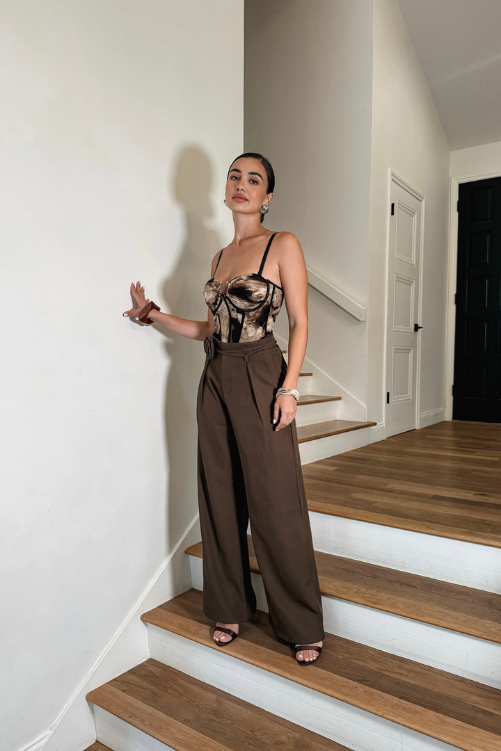 Jacey Flower Belt Trousers