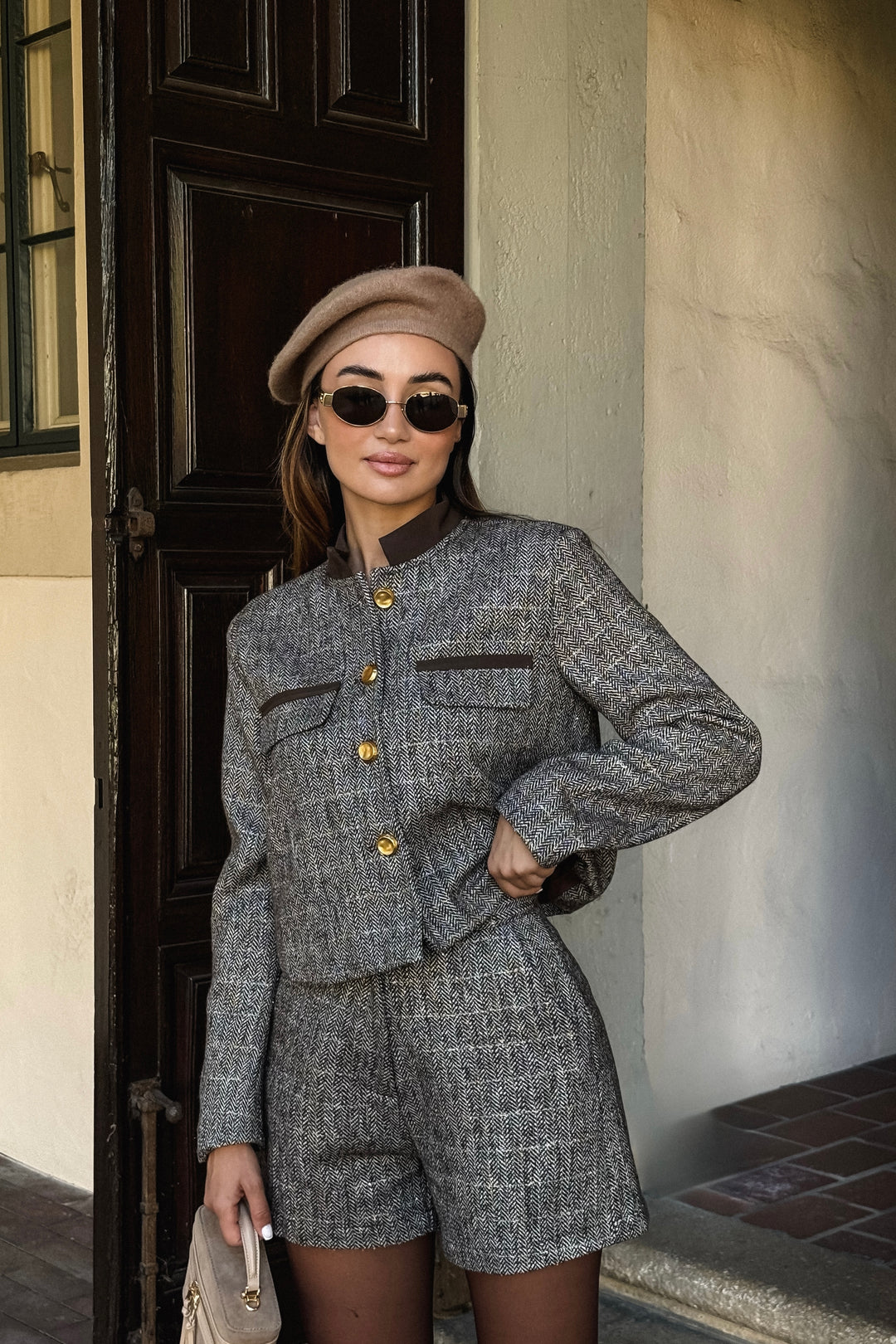 Denise Tweed 2-Piece Short Set