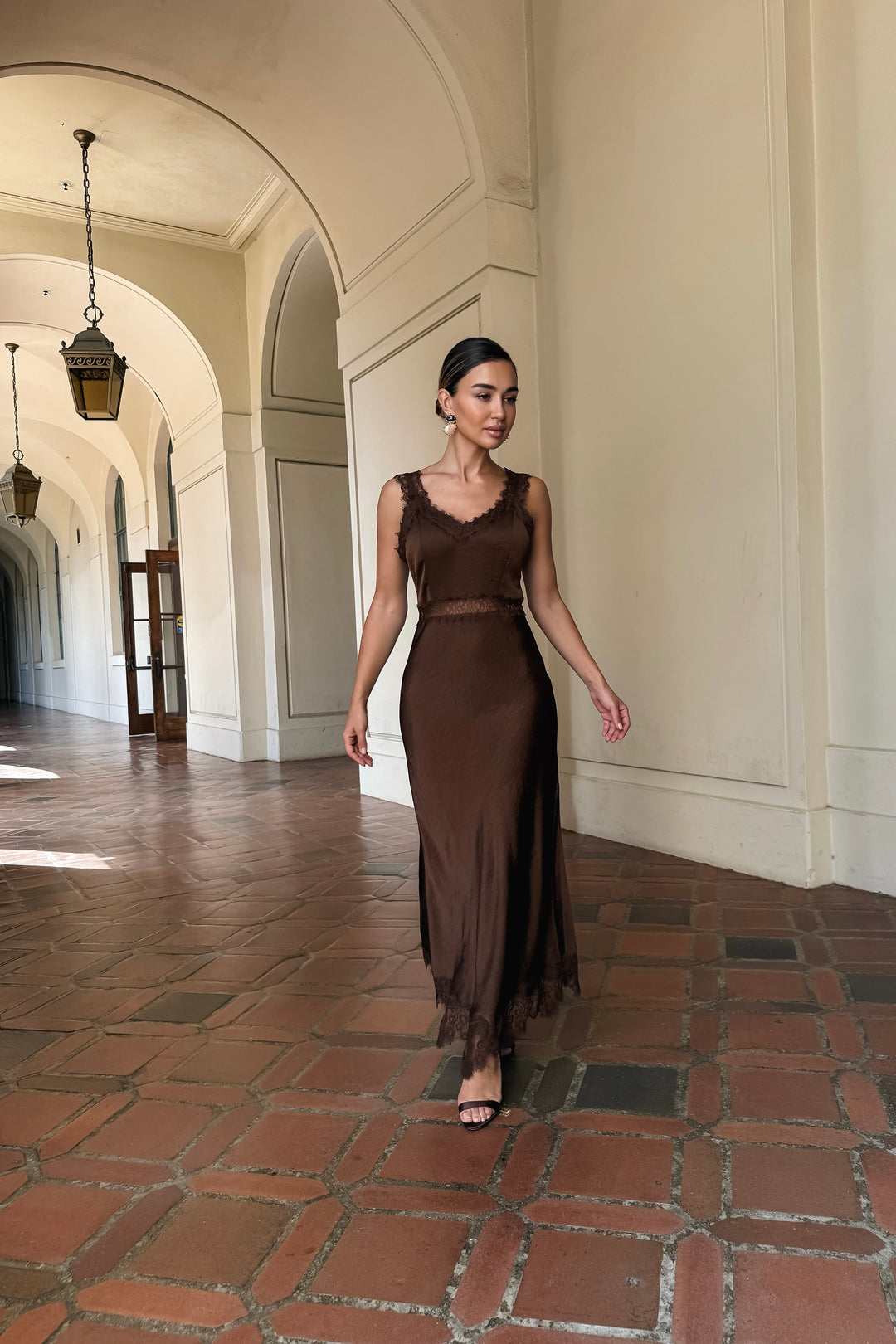 Cassidy Satin + Lace Dress