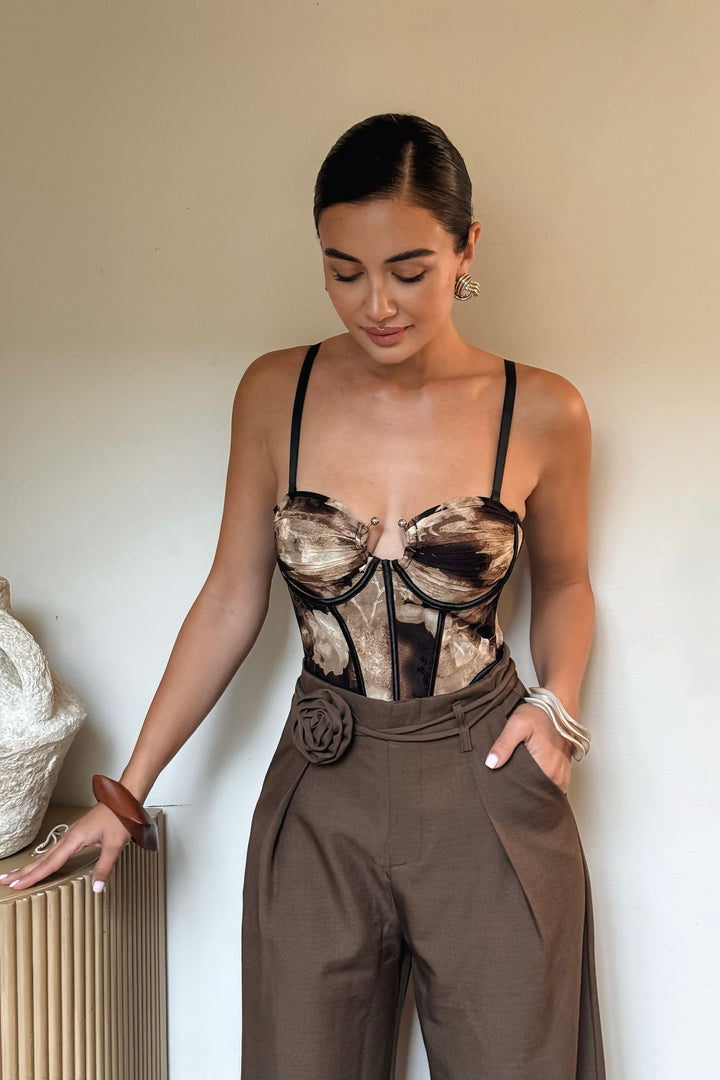 Jacey Flower Belt Trousers