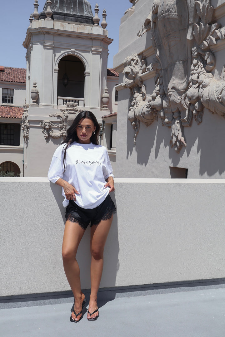 Reserved Unisex Embroidered T-Shirt - White