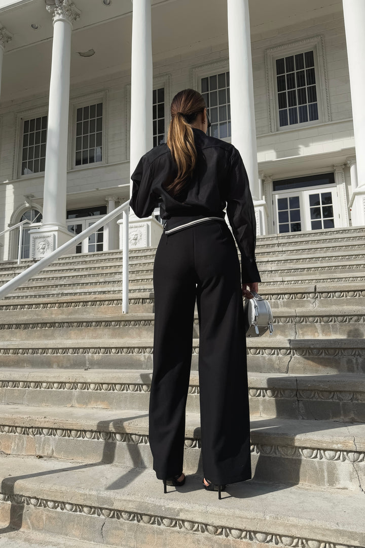 Brianne Sheer Button Up - Black