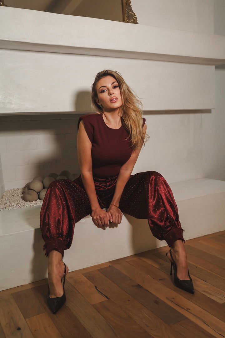 Elena Polkadot Satin Pants