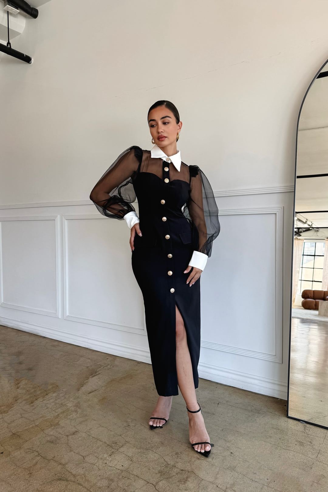 Quiana Mesh Sleeve Dress