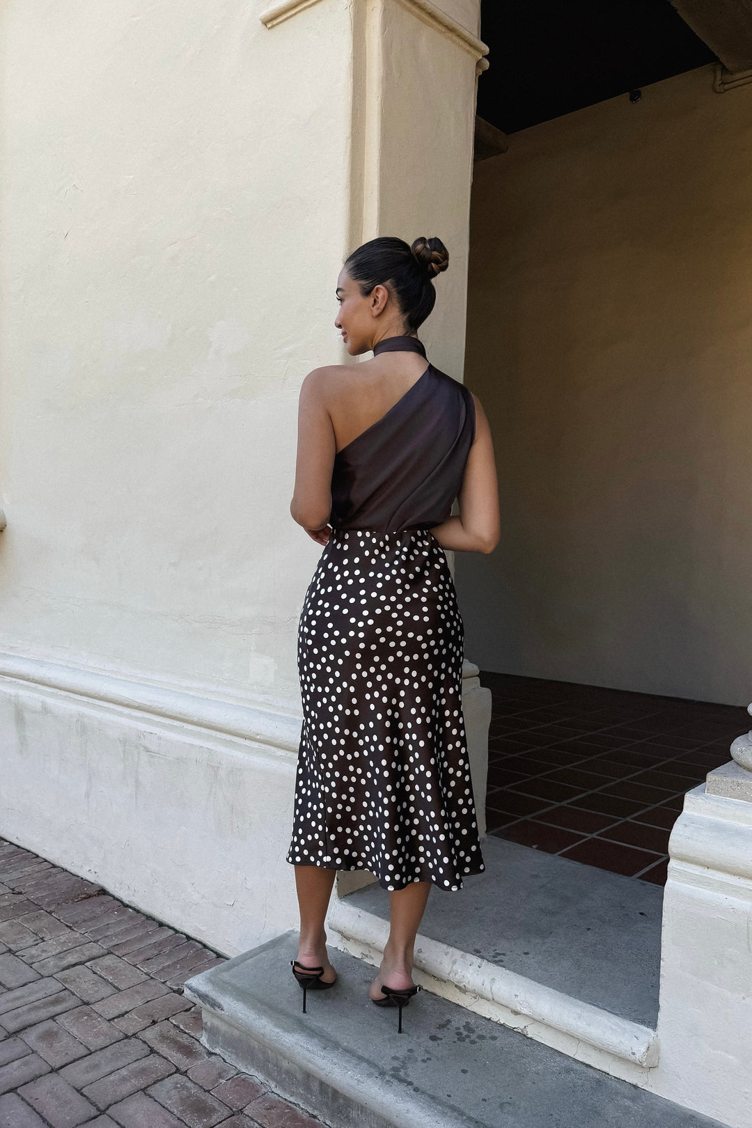 Susan Polkadot Satin Skirt