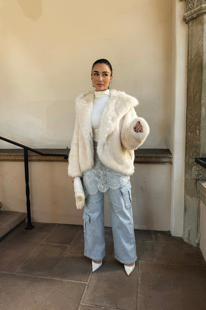 Greta Fur Coat - Ivory