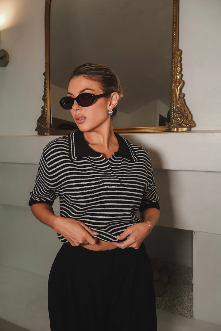 Andy Stripe Knit Sweater Top