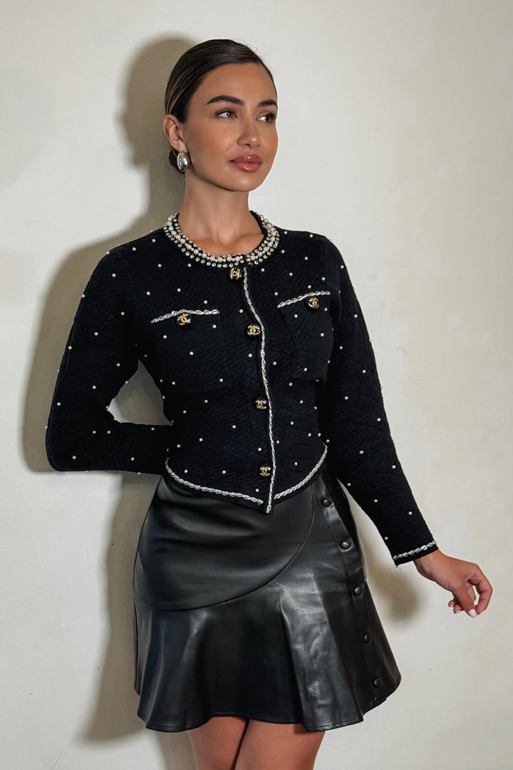 Alicia Leather Skirt - Black