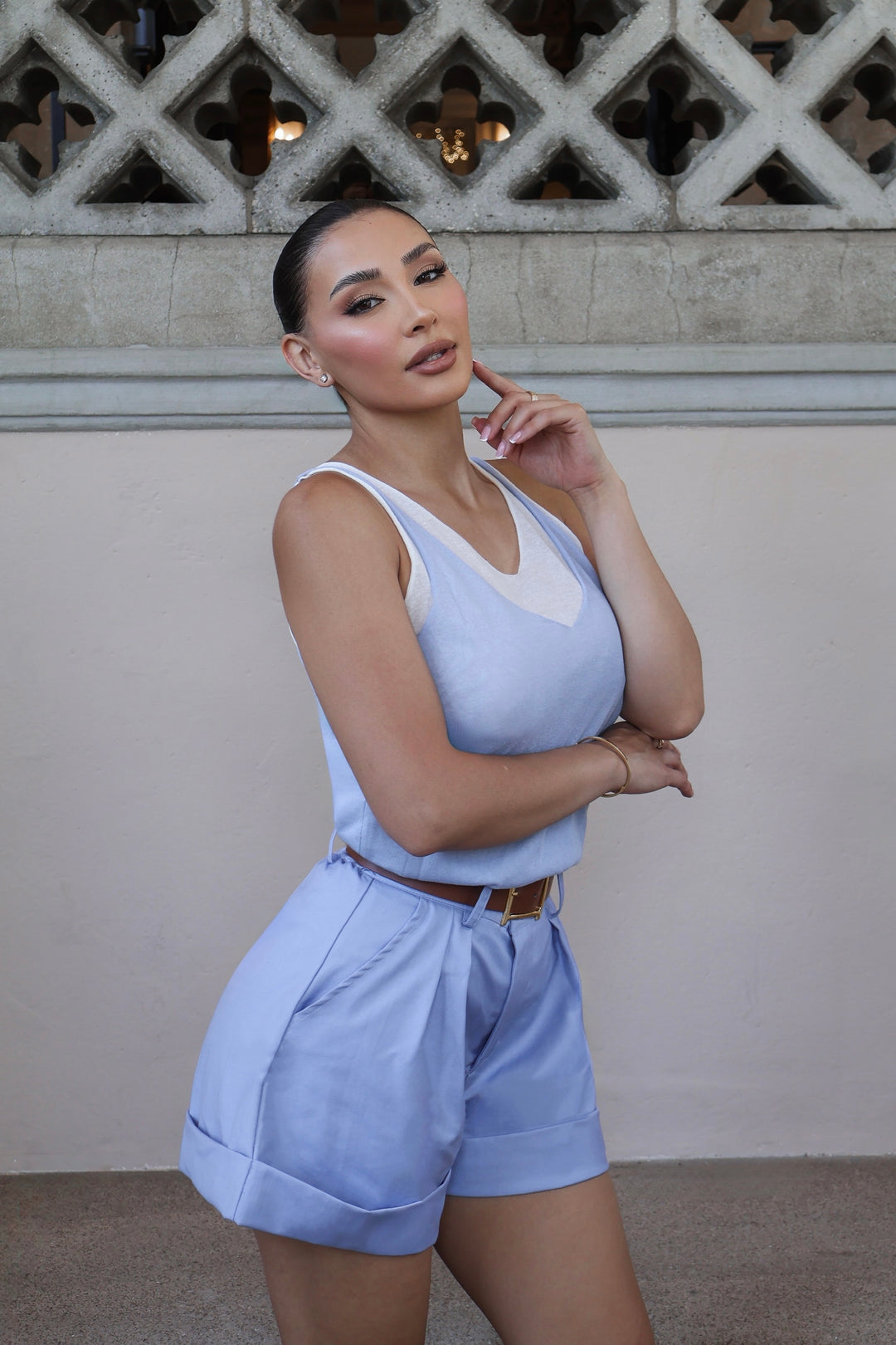 Trinity Belt Shorts - Blue