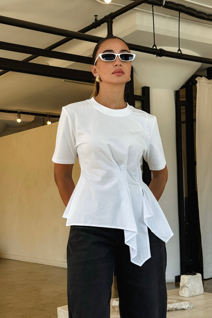 Irina Assymetrical Top - White