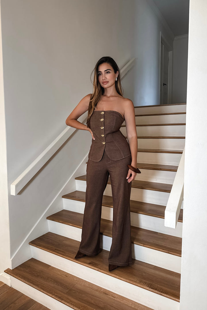 Amber Denim 2-Piece Pants Set