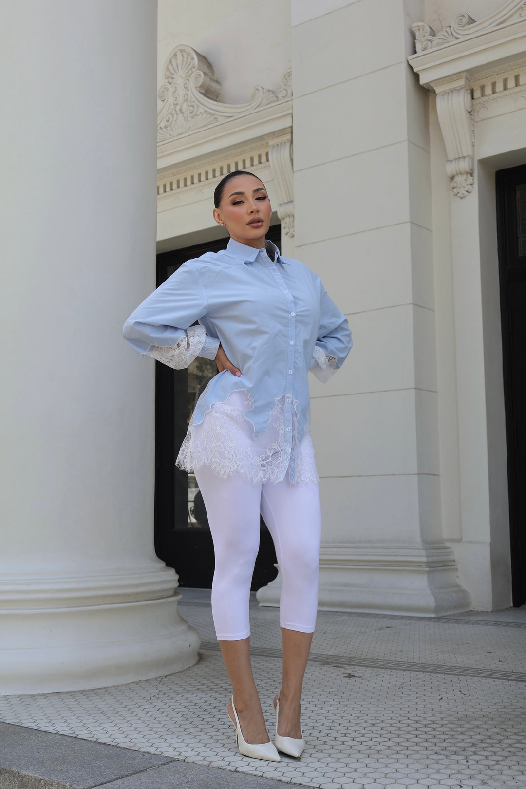 Jen Lace Button Up