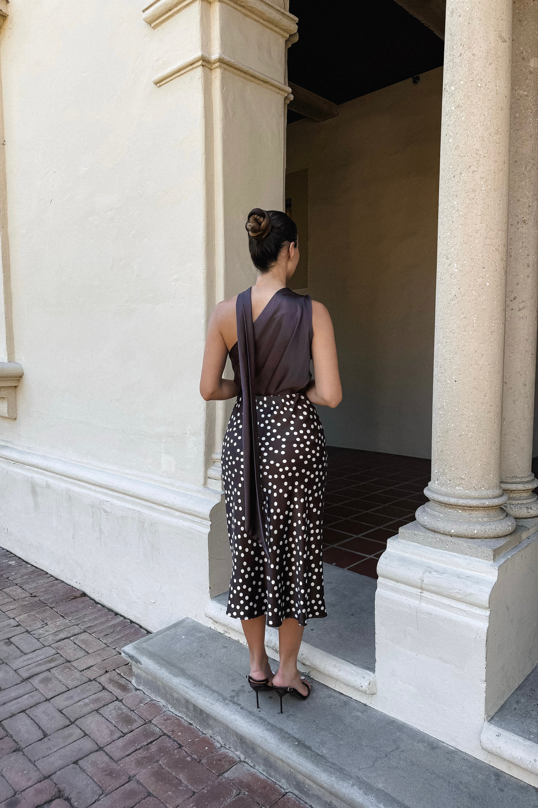 Susan Polkadot Satin Skirt