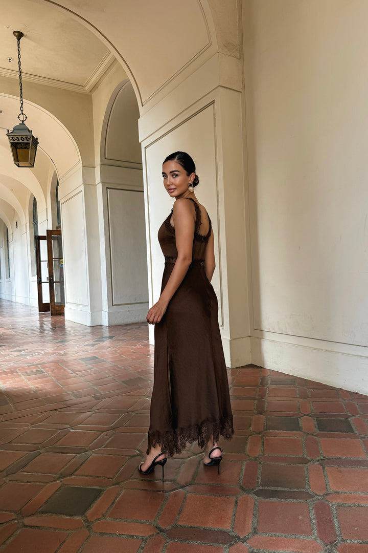 Cassidy Satin + Lace Dress