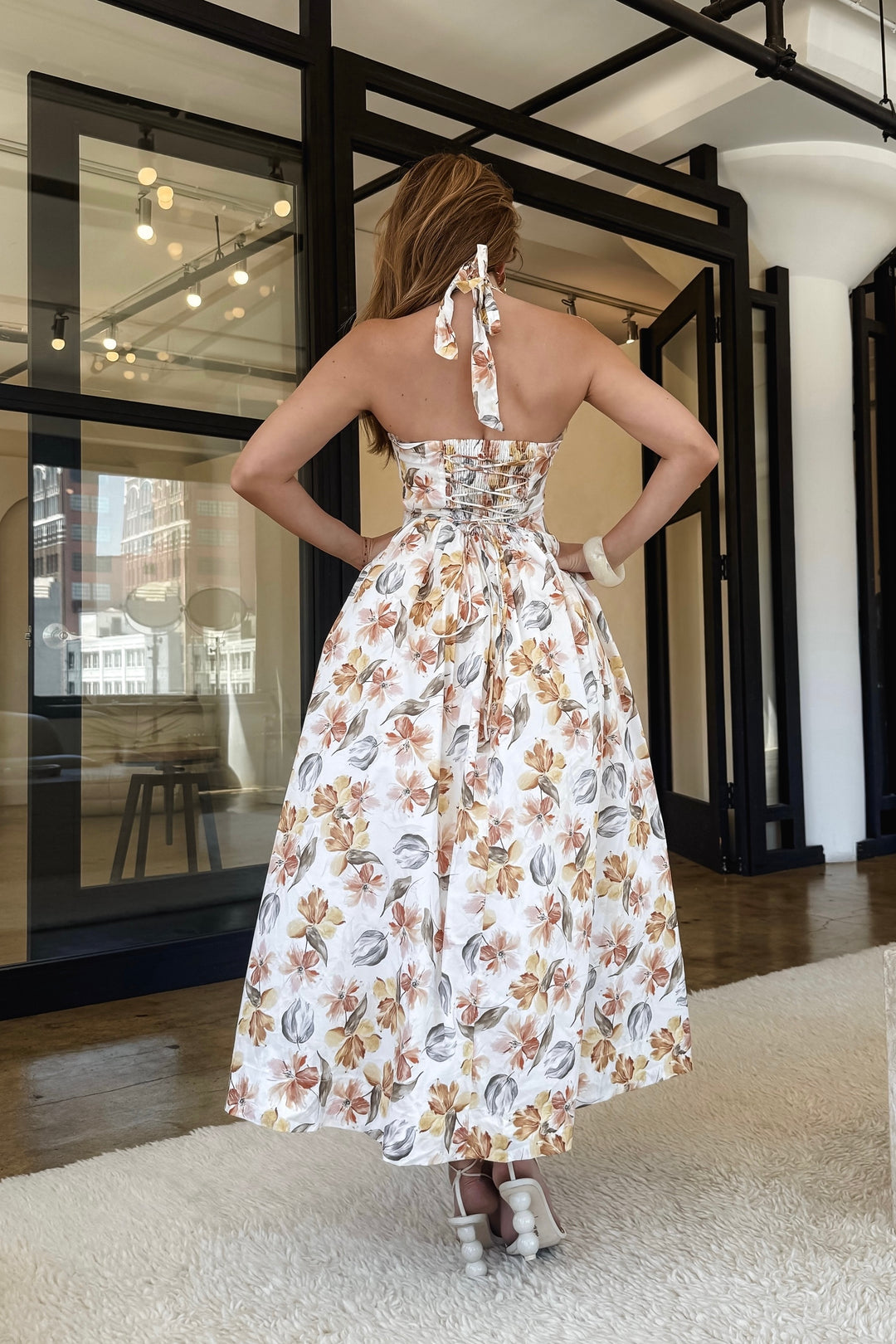 Penelope Halter Floral Maxi Dress