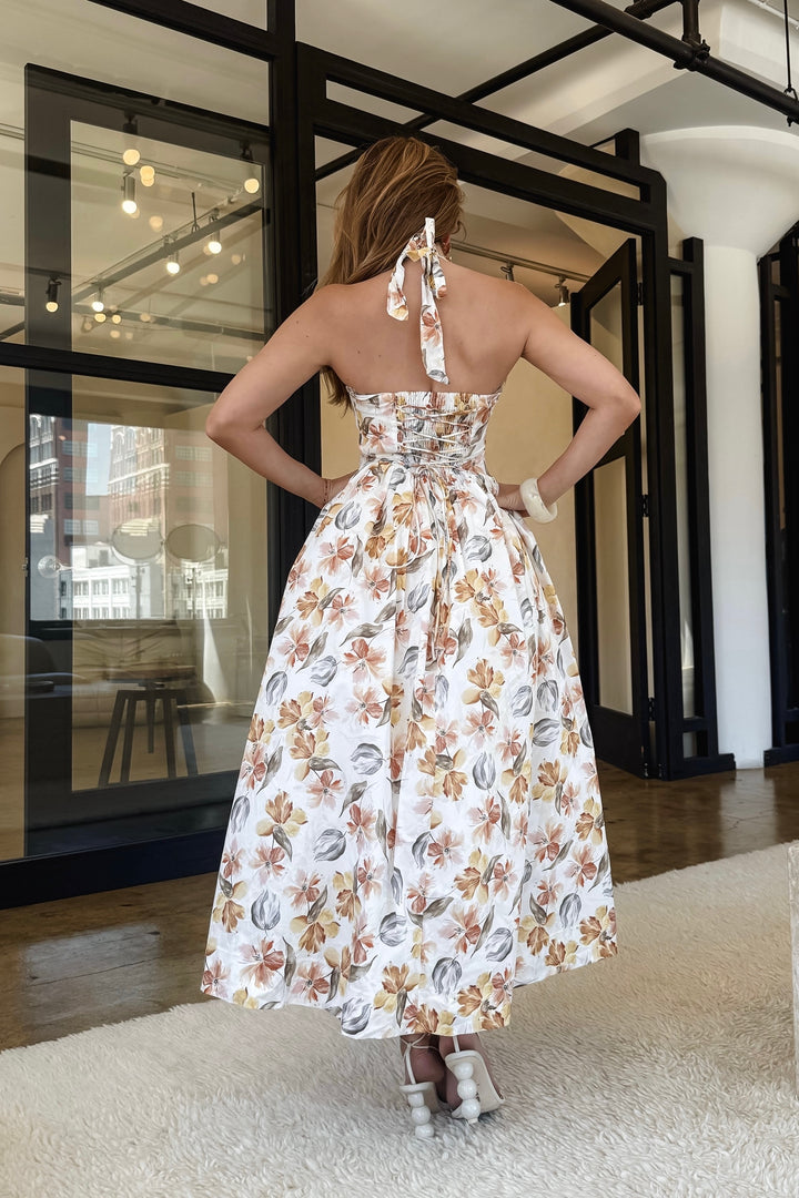 Penelope Halter Floral Maxi Dress