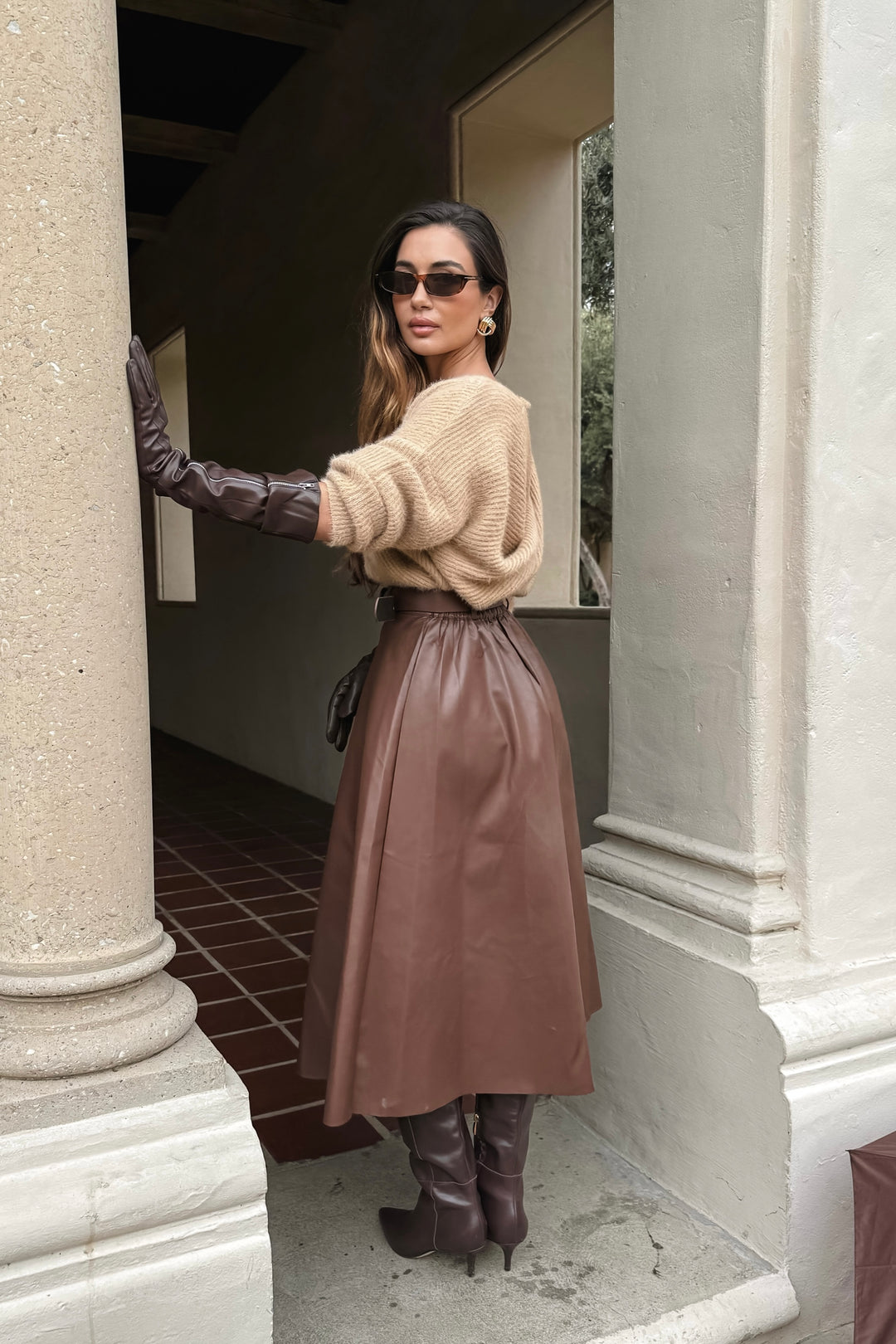 Cynthia Leather Maxi Skirt