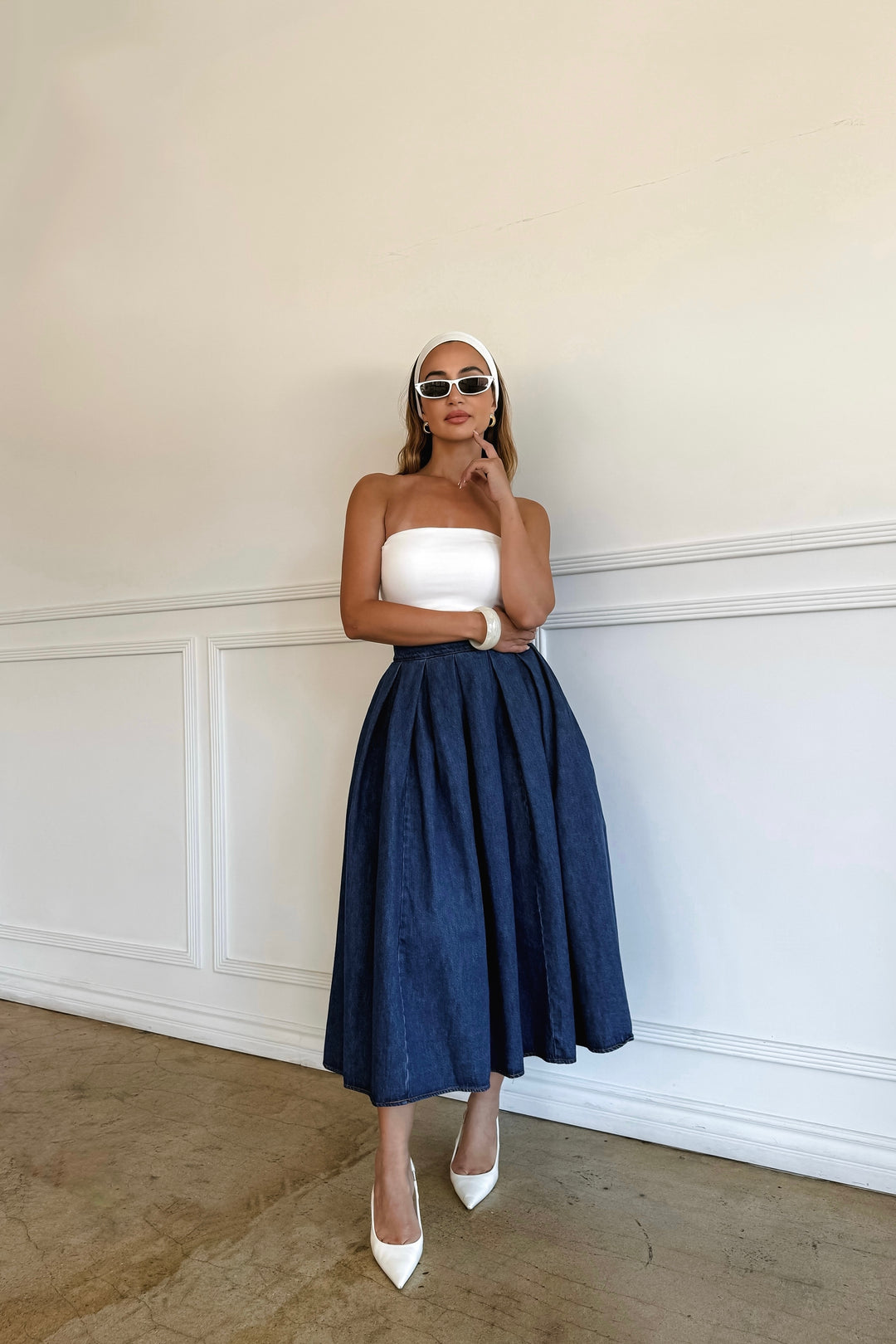 Gigi Denim Maxi Skirt
