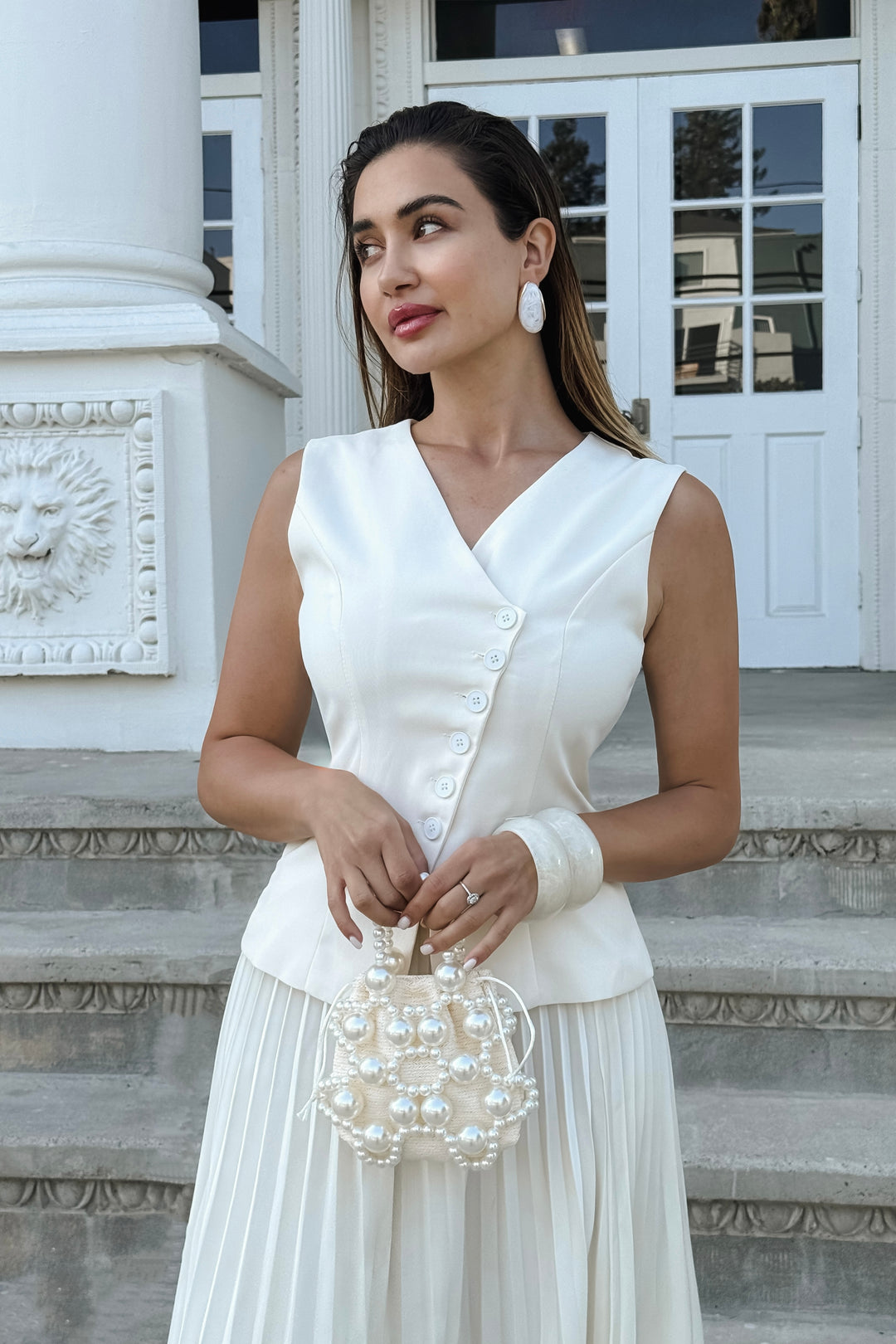 Iveet 2-Piece Vest + Skirt Set - Ivory S Iveet 2-Piece Vest + Skirt Set - Ivory S
