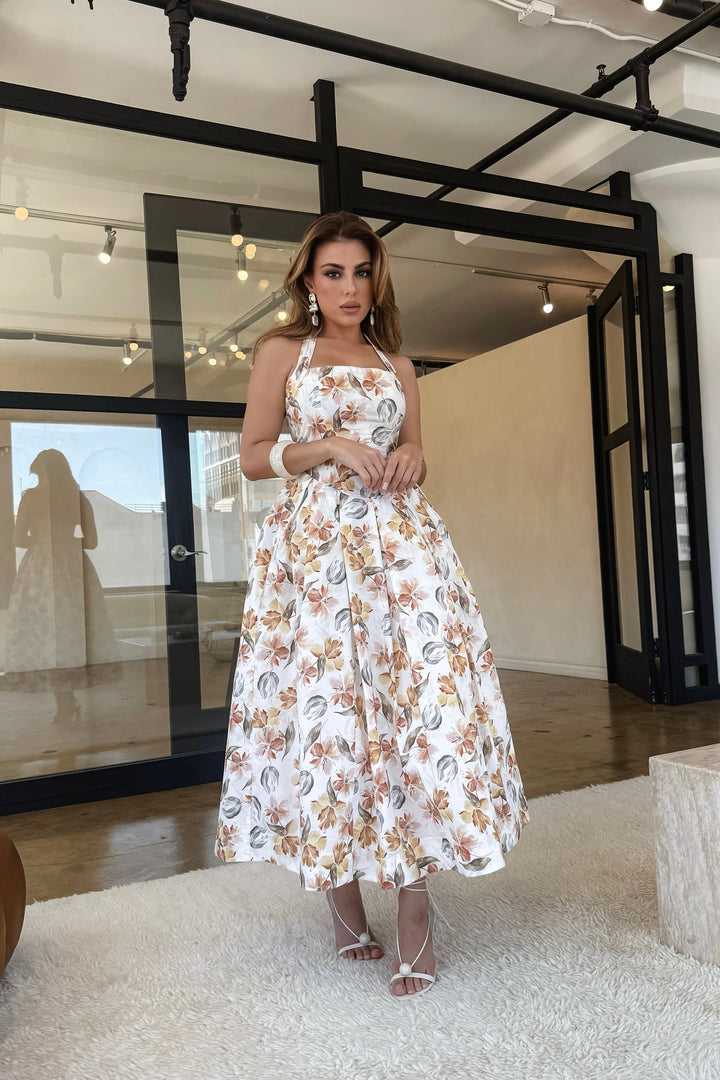Penelope Halter Floral Maxi Dress