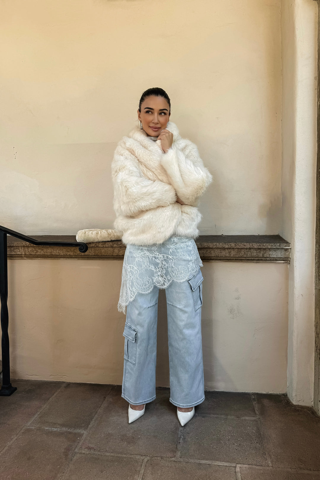 Greta Fur Coat - Ivory
