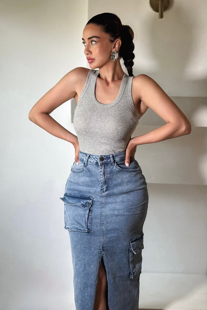 Mika Denim Cargo Skirt