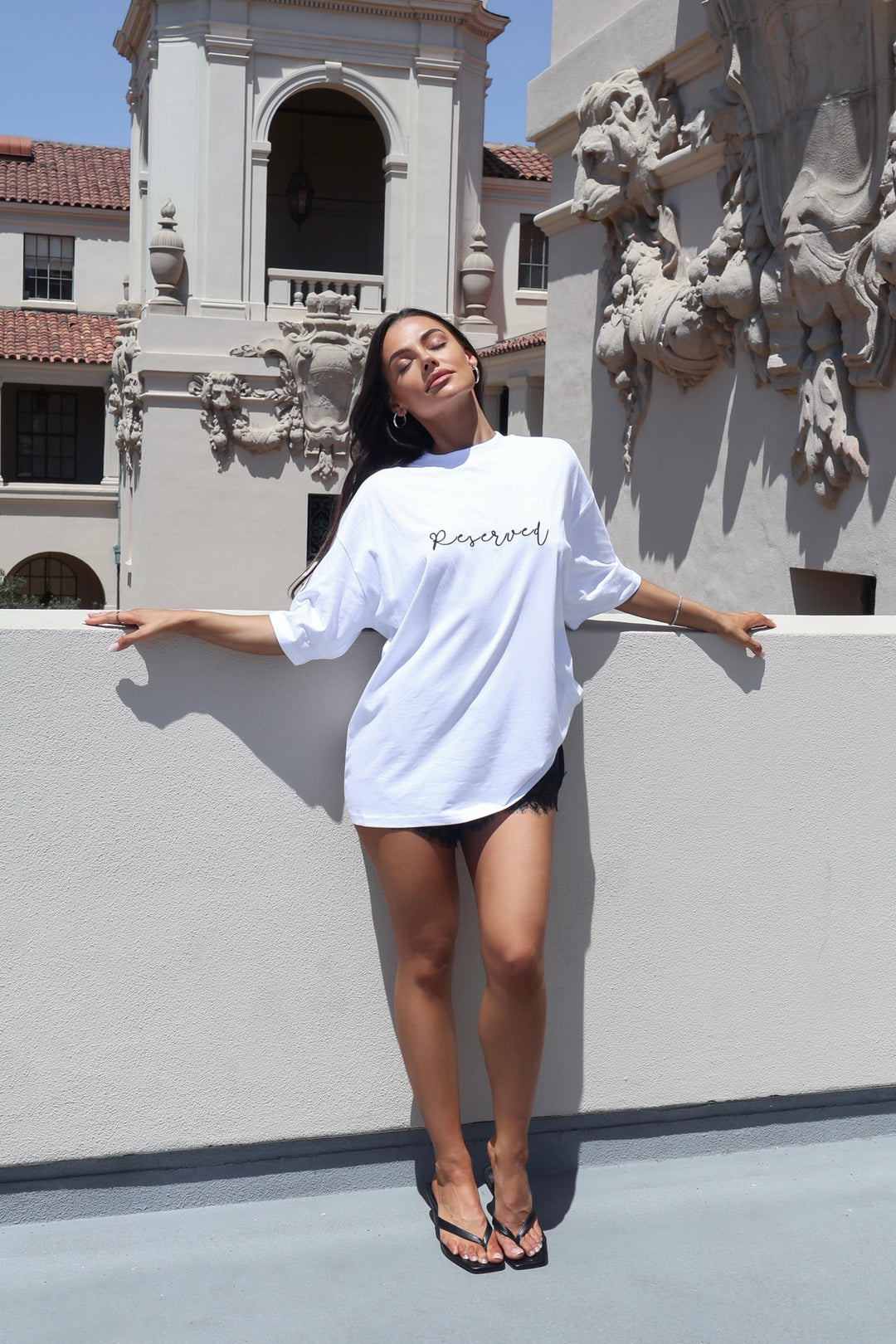 Reserved Unisex Embroidered T-Shirt - White