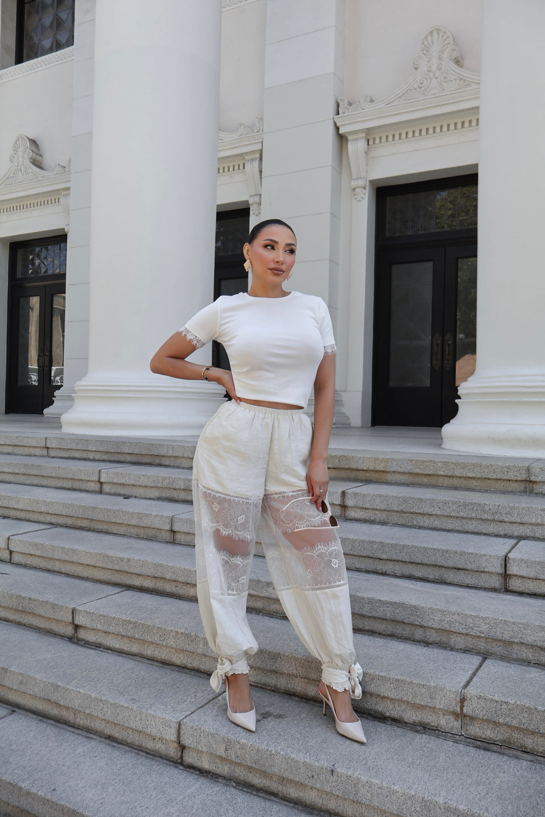 Nancy Lace Trim Tee