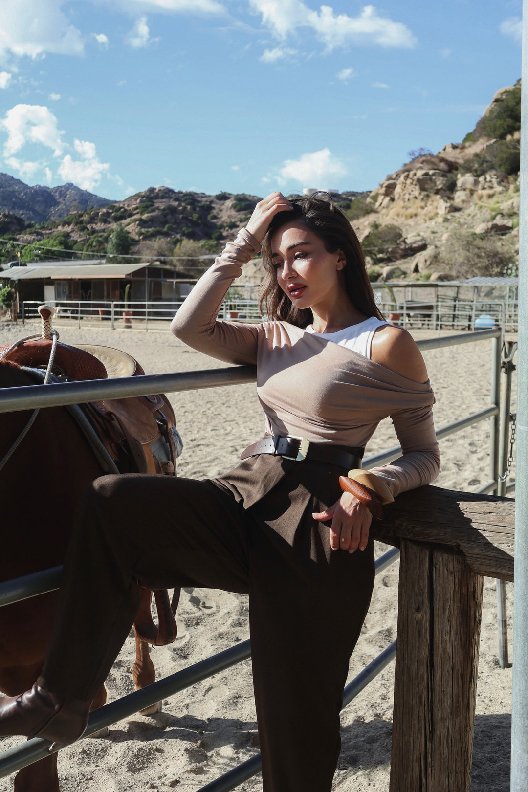 Desi Double Layer Top - Nude
