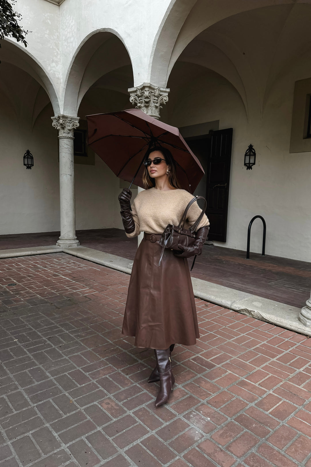 Cynthia Leather Maxi Skirt