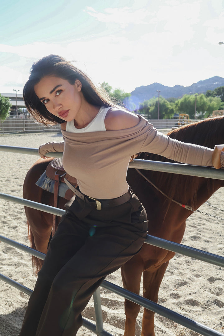 Desi Double Layer Top - Nude