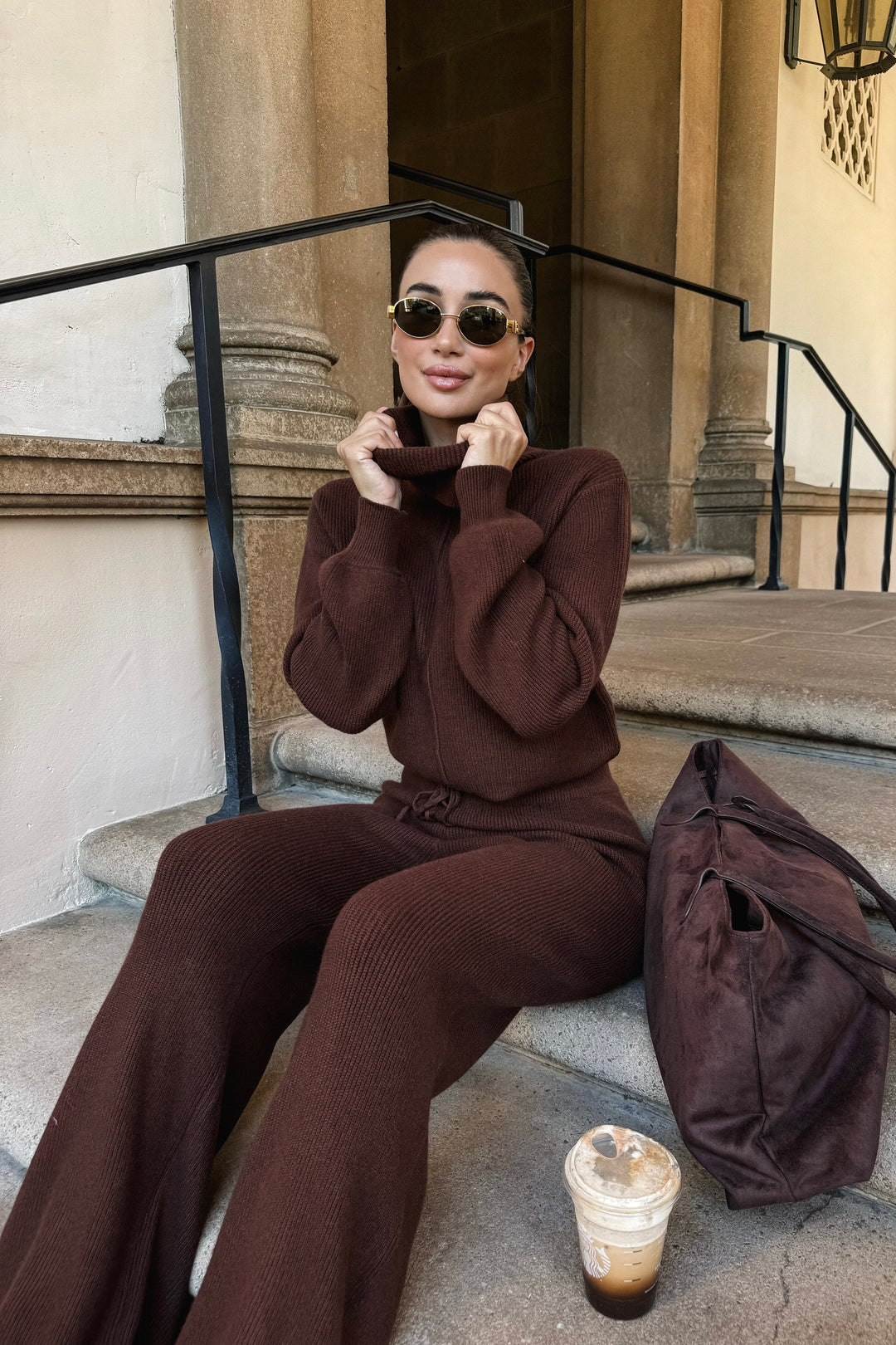 Gallienne Knit 2-Piece Set - Brown