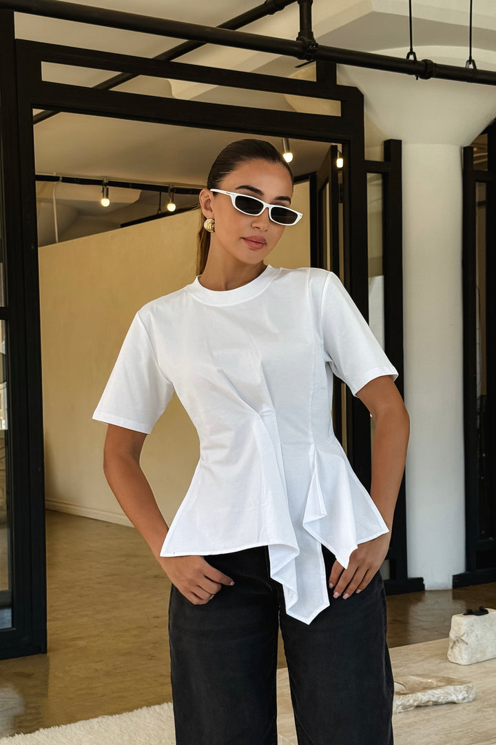 Irina Assymetrical Top - White