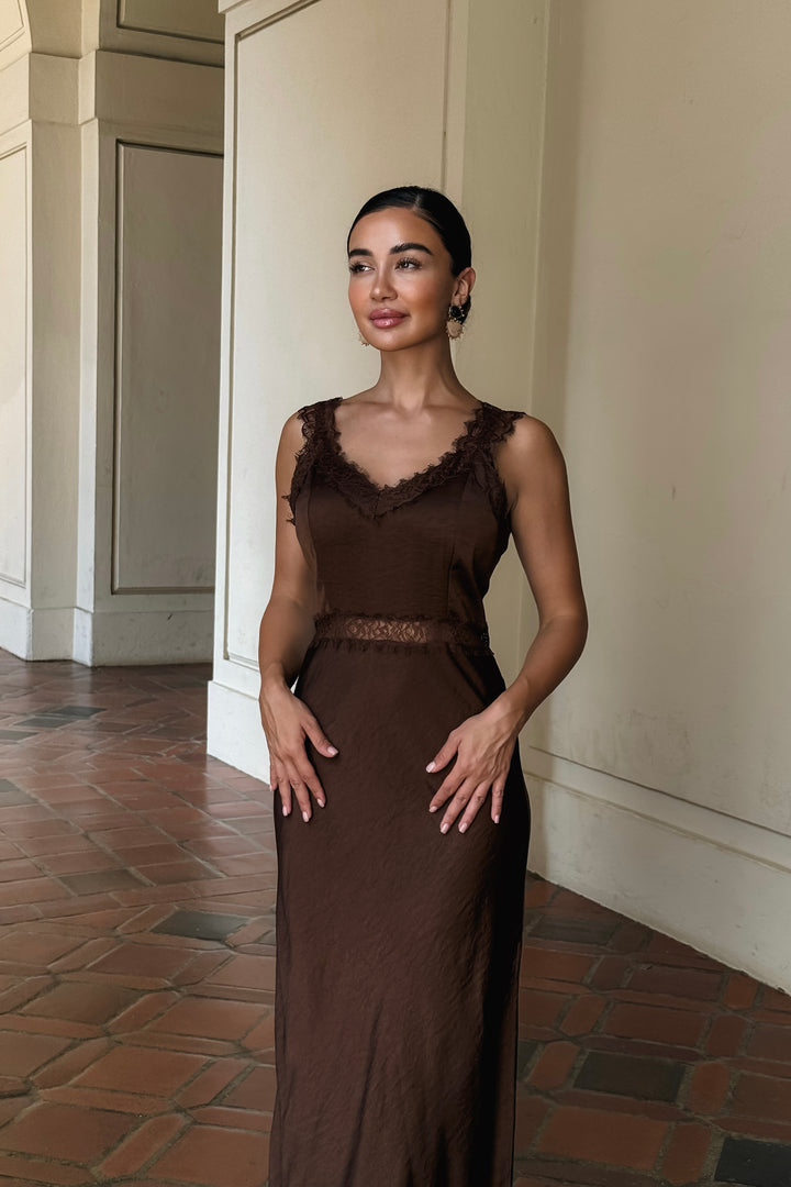 Cassidy Satin + Lace Dress