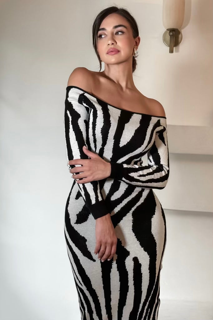 Jessica Zebra Print Dress