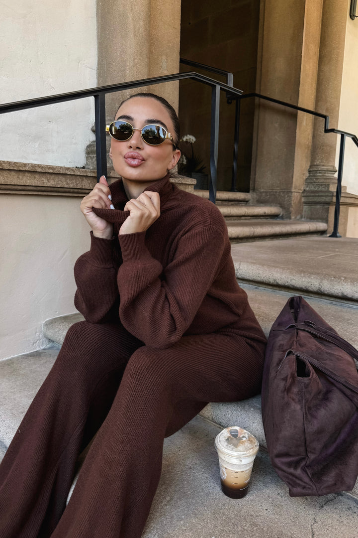 Gallienne Knit 2-Piece Set - Brown