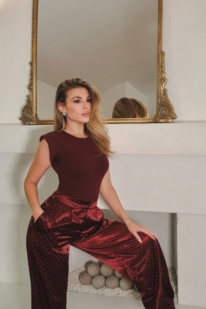 Elena Polkadot Satin Pants