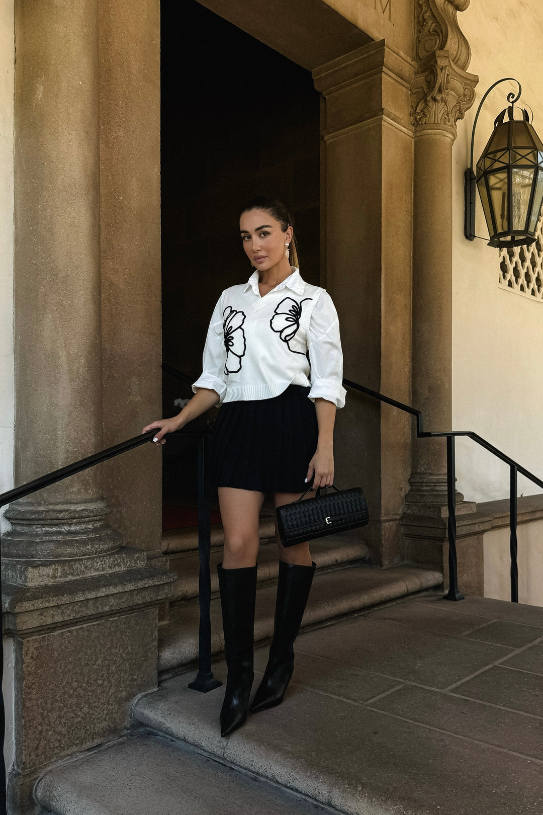 Dorothy Floral Knit Vest - White