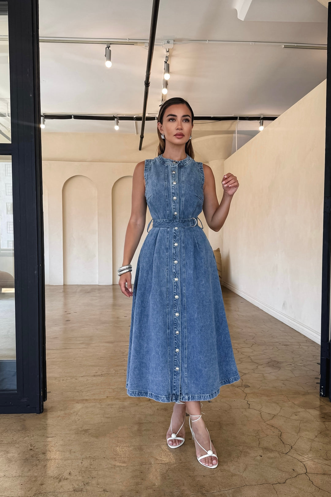 Amber Denim Maxi Dress