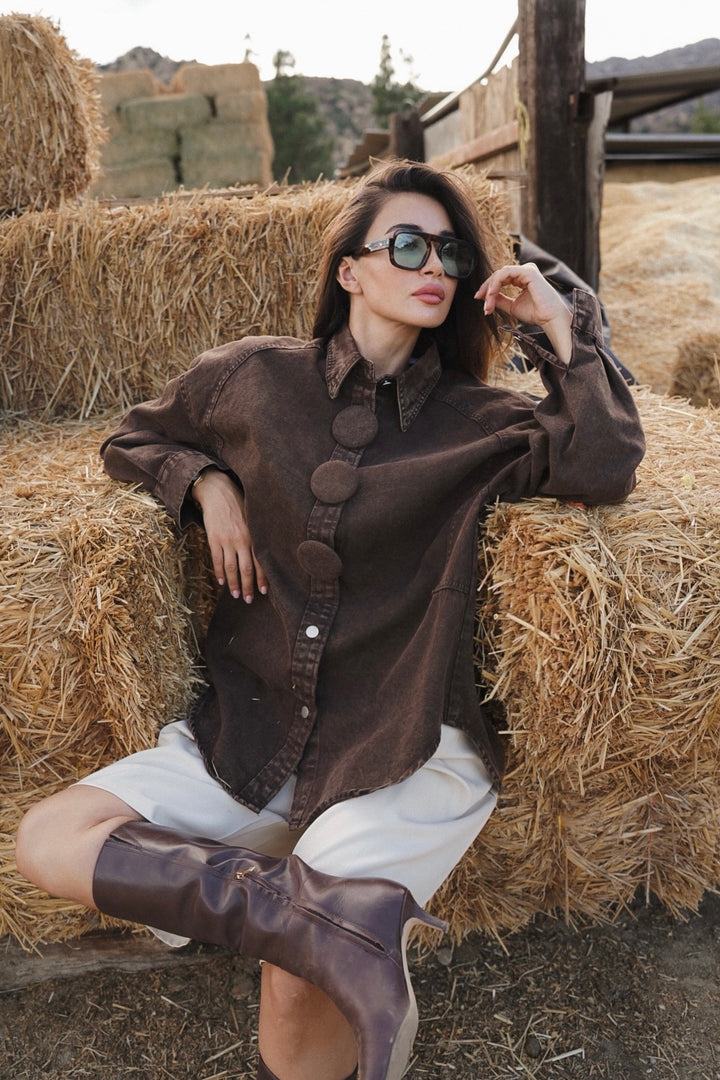 Leyla Denim Button Up