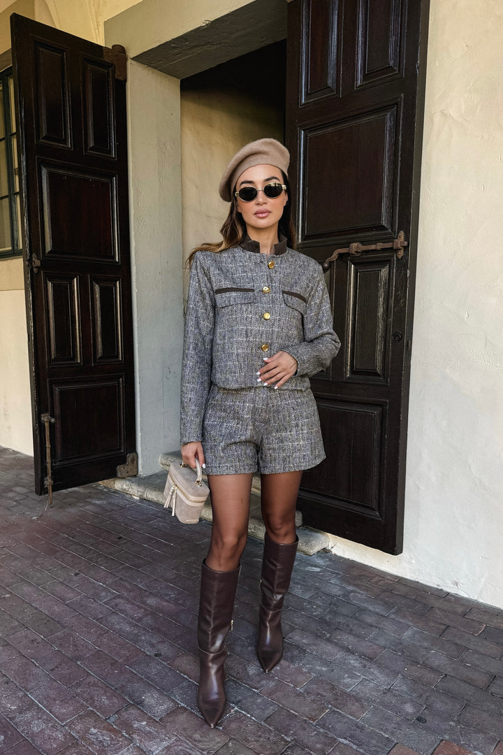 Denise Tweed 2-Piece Short Set