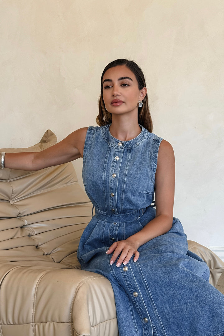 Amber Denim Maxi Dress