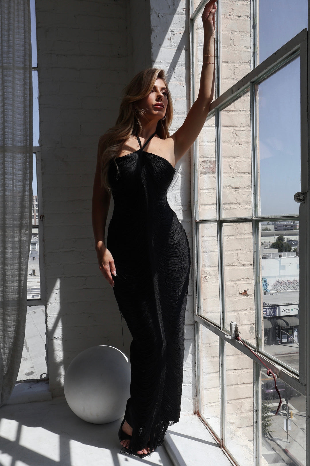 Amy Bandage Fringe Dress - Black