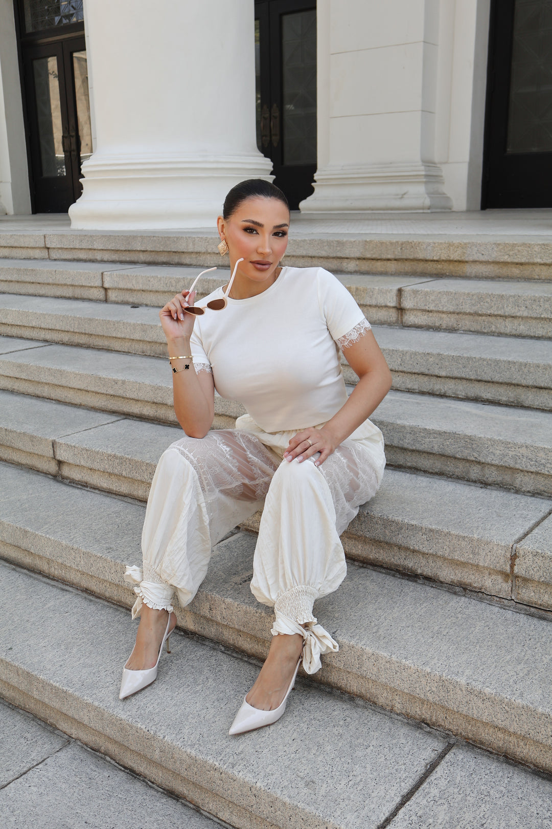 Nancy Lace Trim Tee