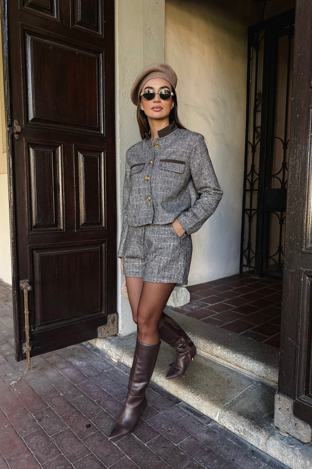 Denise Tweed 2-Piece Short Set