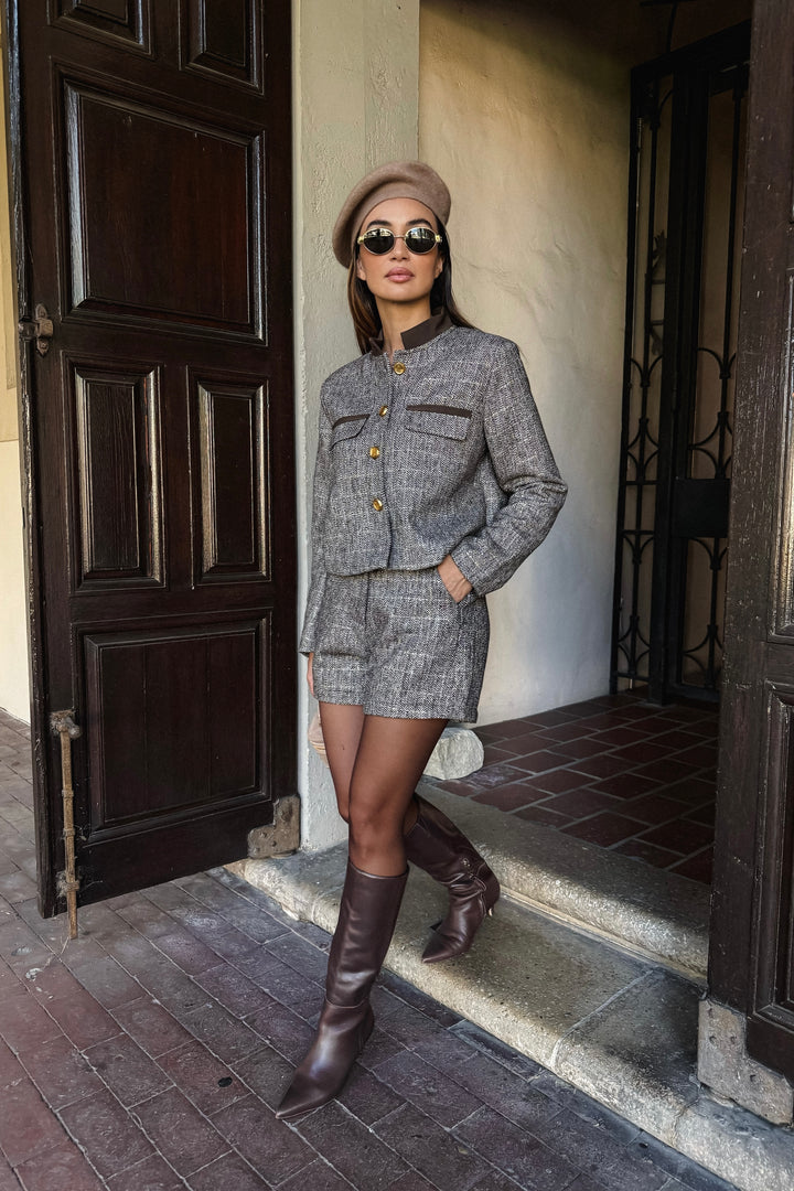 Denise Tweed 2-Piece Short Set