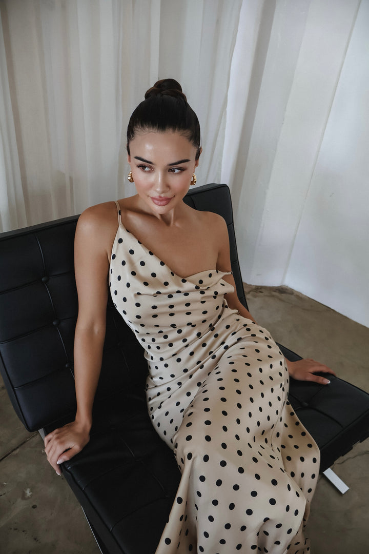 Lemona Polkadot Satin Dress