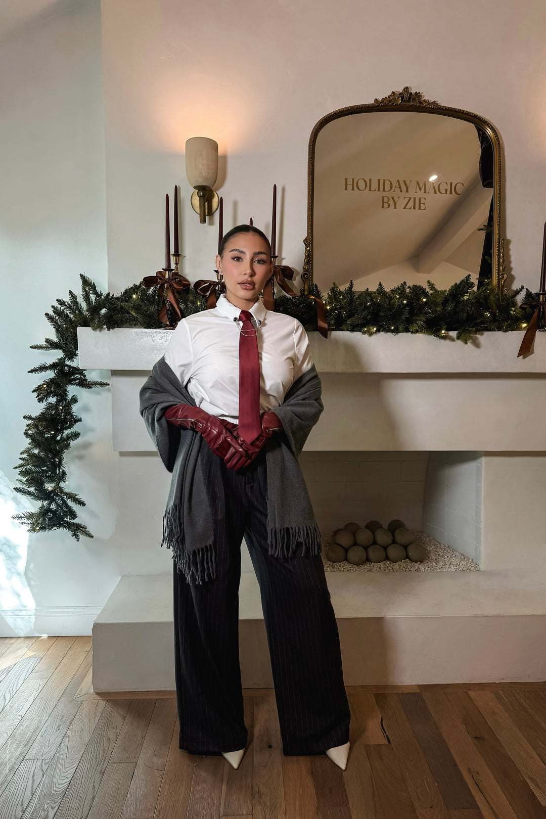 Debbie Stripe Trousers - Grey