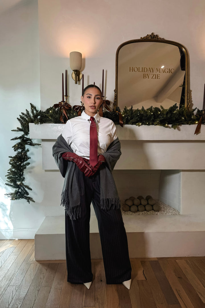 Debbie Stripe Trousers - Grey