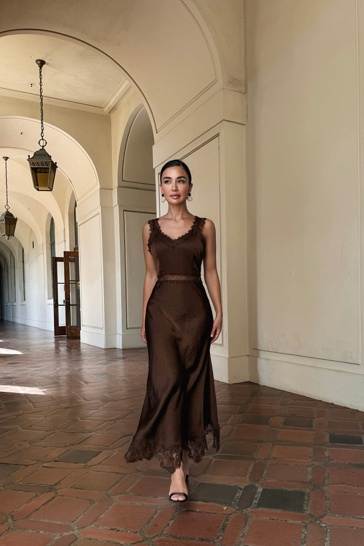 Cassidy Satin + Lace Dress